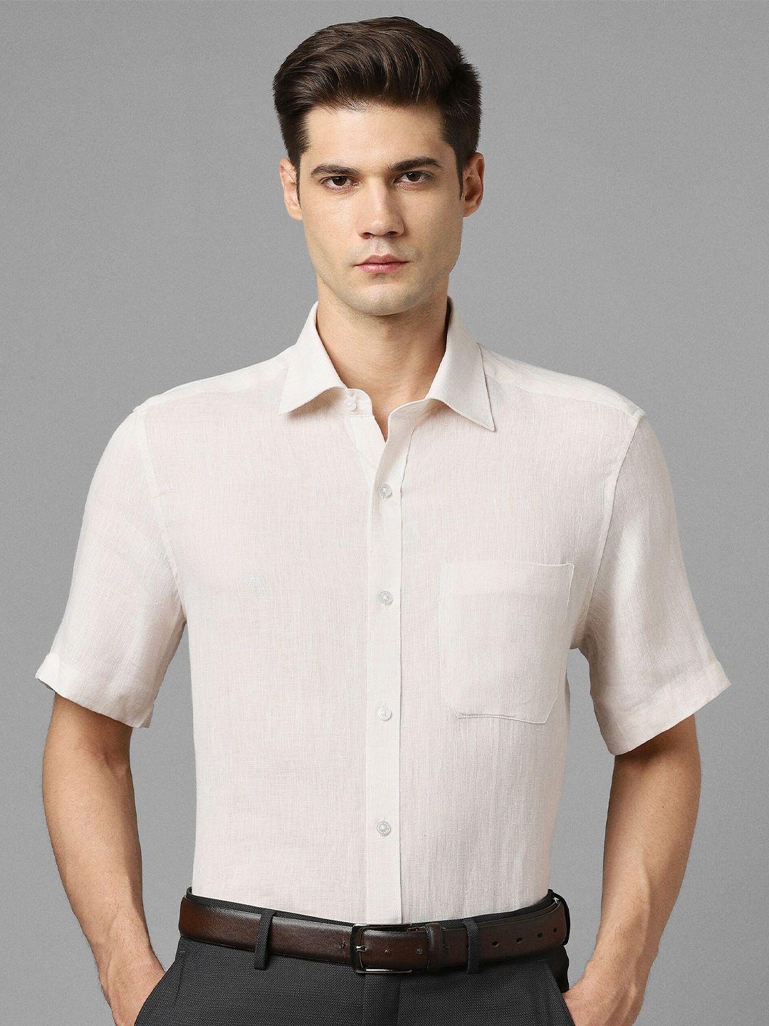 louis philippe slim fit linen formal shirt