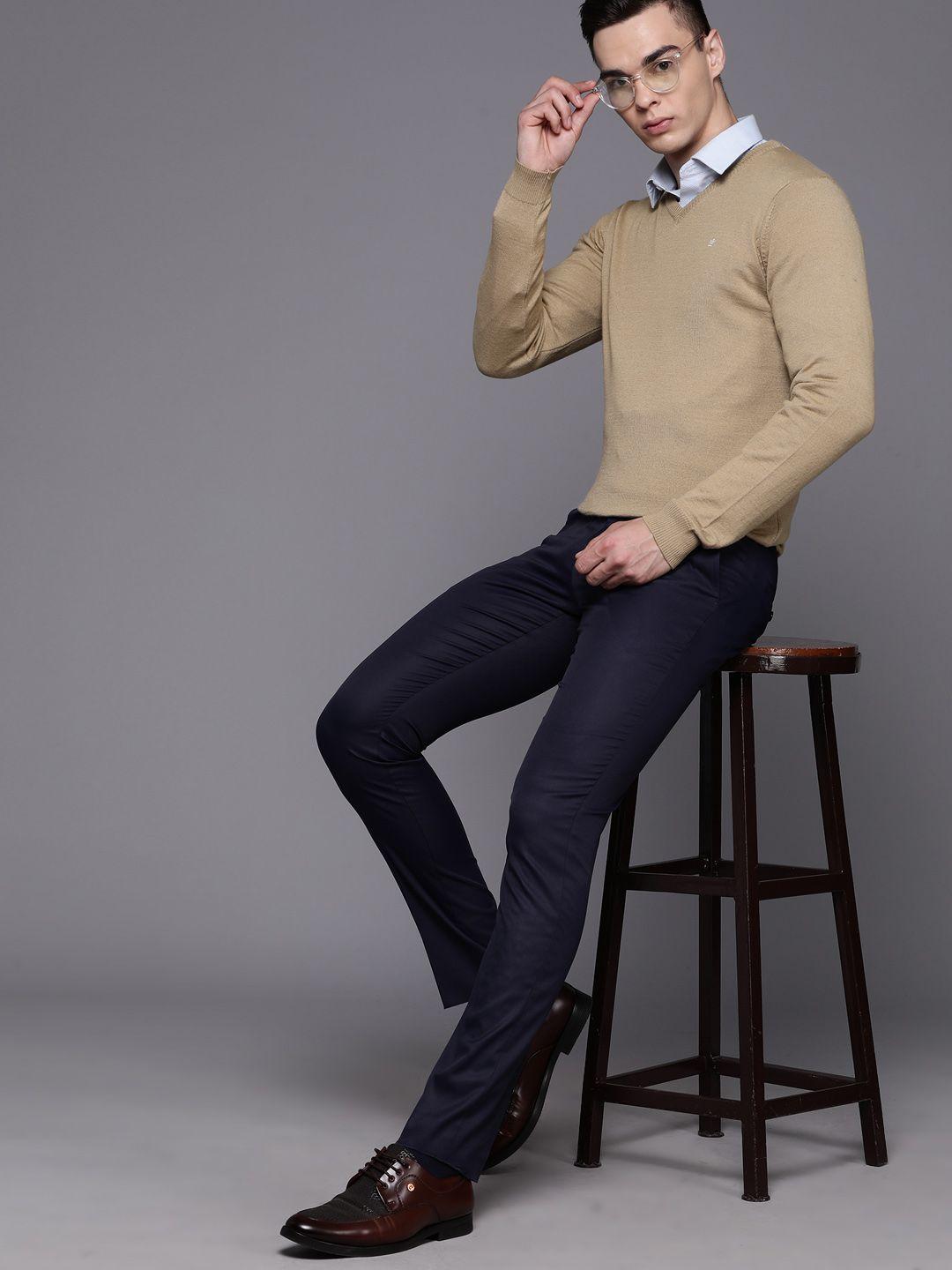 louis philippe solid v-neck pullover