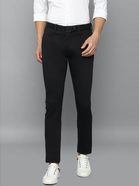 louis philippe sport black cotton slim fit chinos