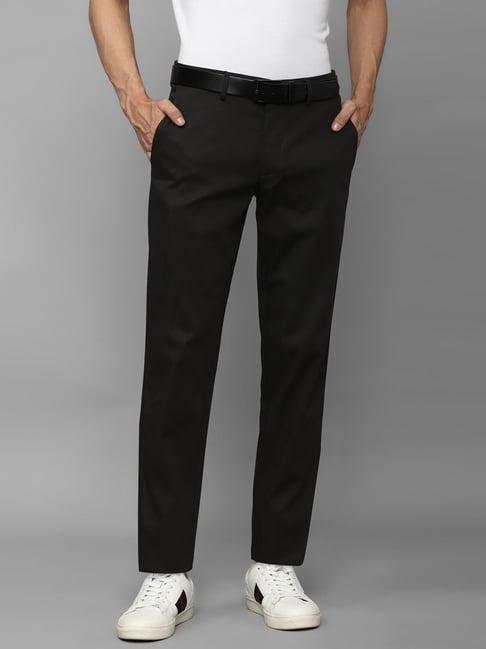 louis philippe sport black cotton slim fit trousers