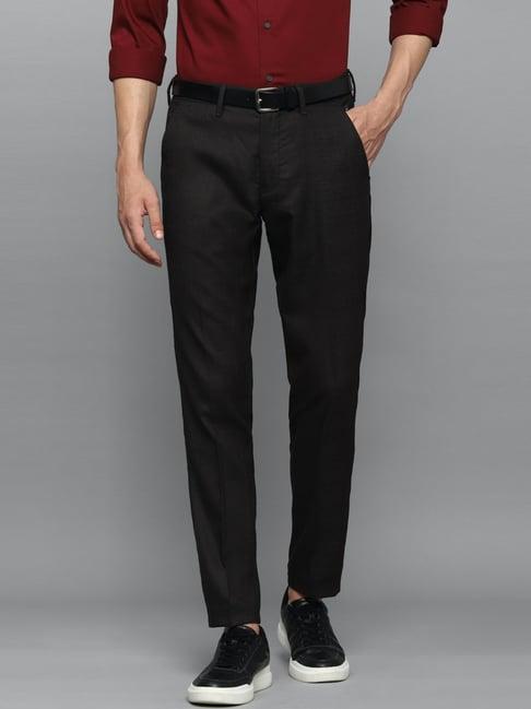 louis philippe sport black slim fit texture trousers