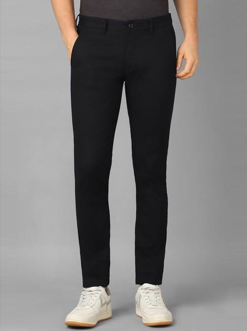 louis philippe sport black slim fit trousers