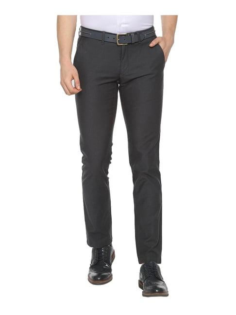 louis philippe sport black slim fit trousers