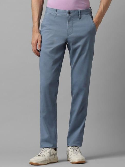 louis philippe sport blue slim fit trousers