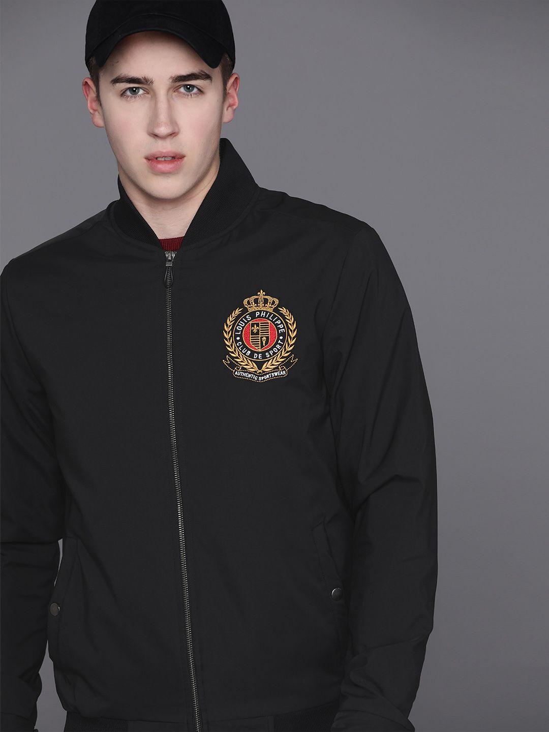 louis philippe sport brand logo embroidered sporty jacket