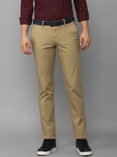 louis philippe sport brown slim fit trousers