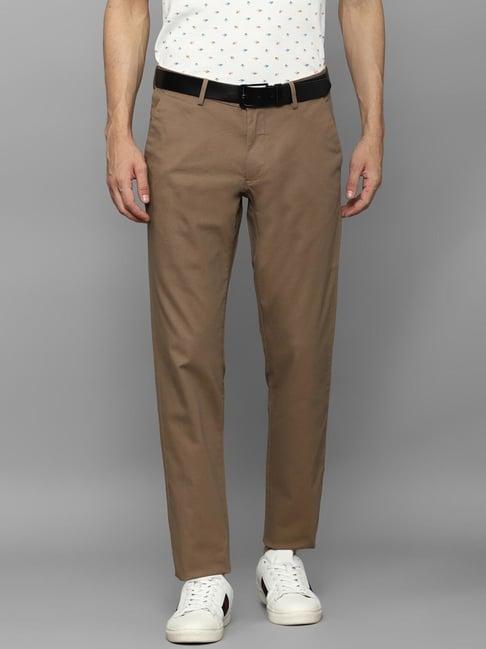 louis philippe sport brown slim fit trousers