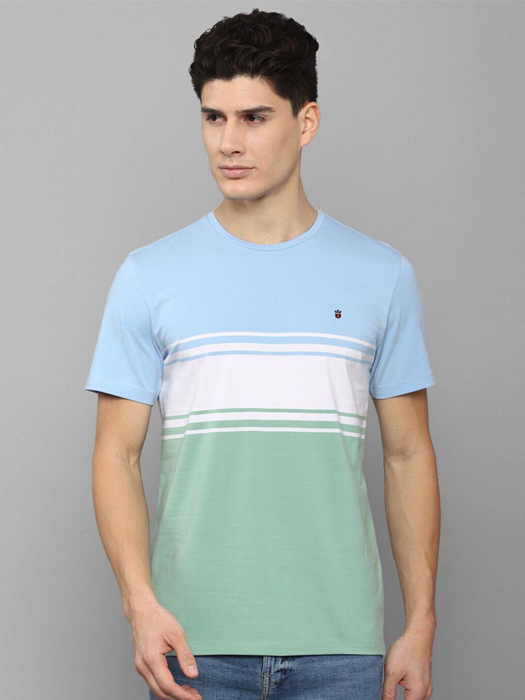 louis philippe sport colourblocked slim fit pure cotton t-shirt