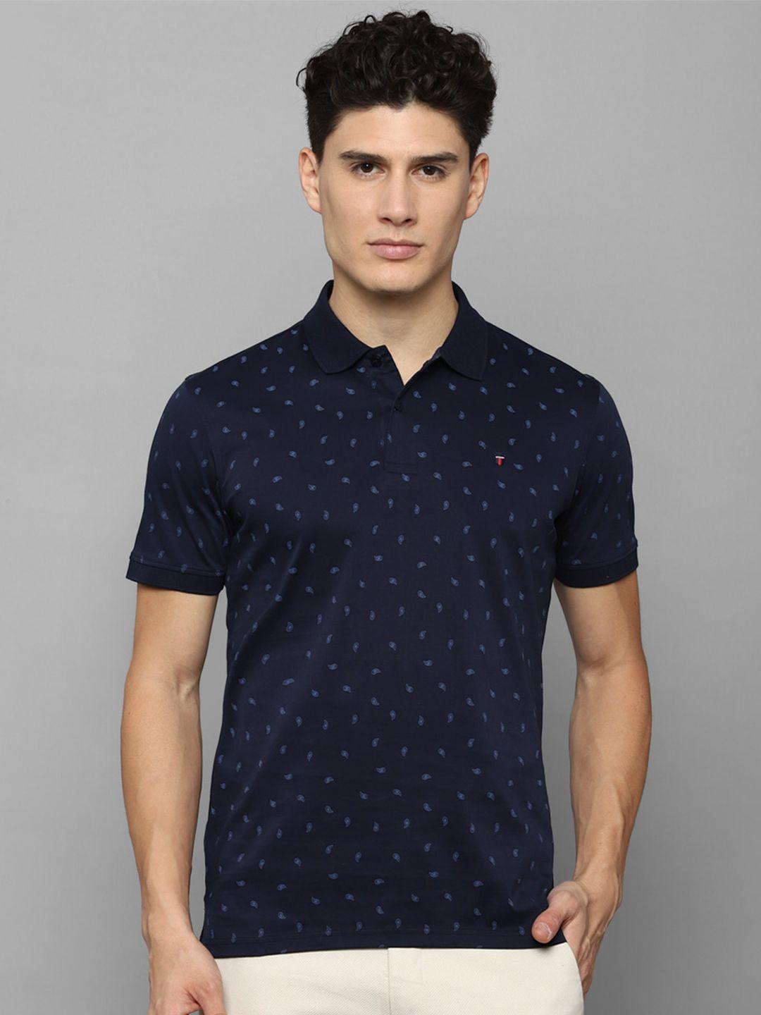 louis philippe sport conversational printed polo collar pure cotton slim fit t-shirt