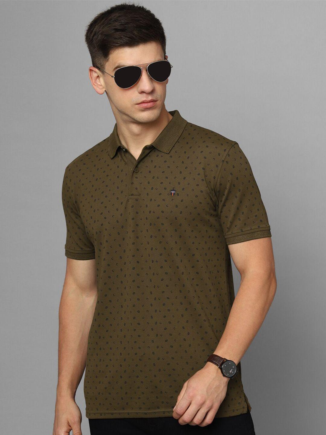 louis philippe sport conversational printed polo collar slim fit t-shirt