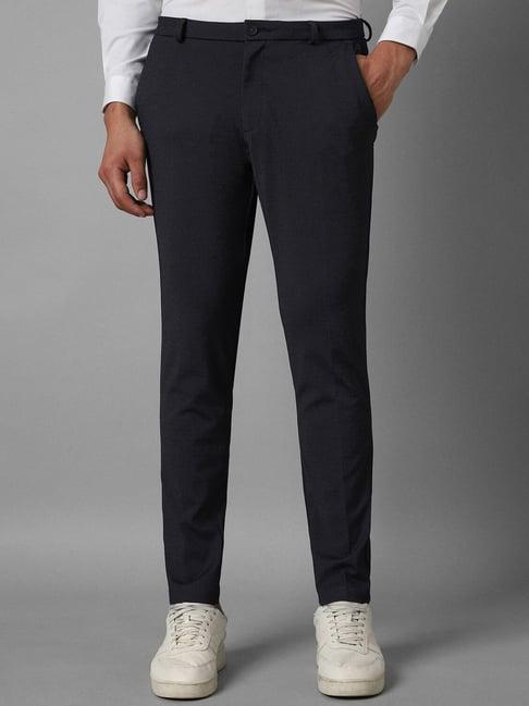 louis philippe sport dark navy slim fit trousers