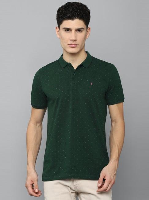 louis philippe sport green cotton slim fit polo t-shirt