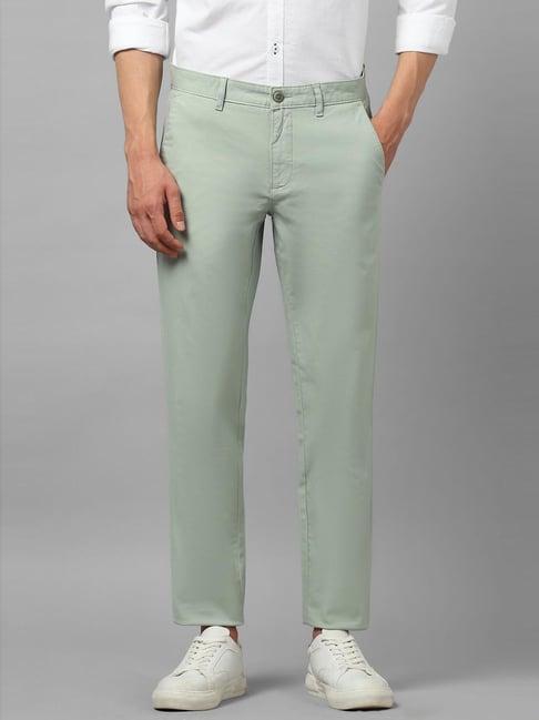 louis philippe sport green slim fit trousers