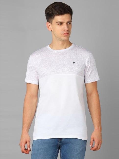 louis philippe sport grey slim fit printed t-shirt