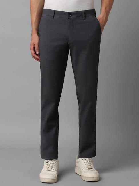 louis philippe sport grey slim fit trousers