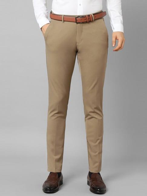 louis philippe sport khaki slim fit trousers