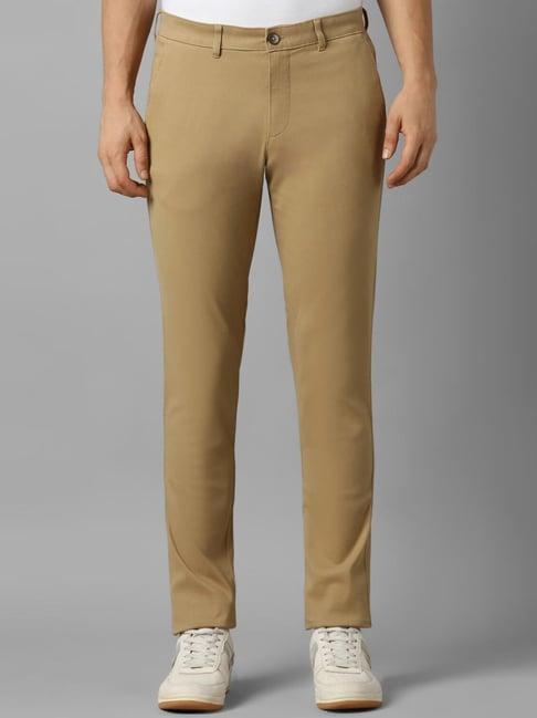 louis philippe sport khaki slim fit trousers