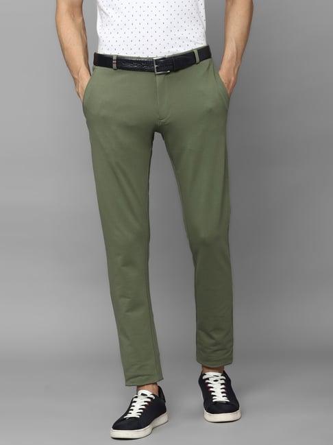 louis philippe sport light green slim fit trousers