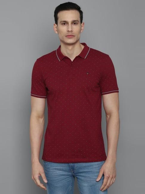 louis philippe sport maroon cotton slim fit polo t-shirt