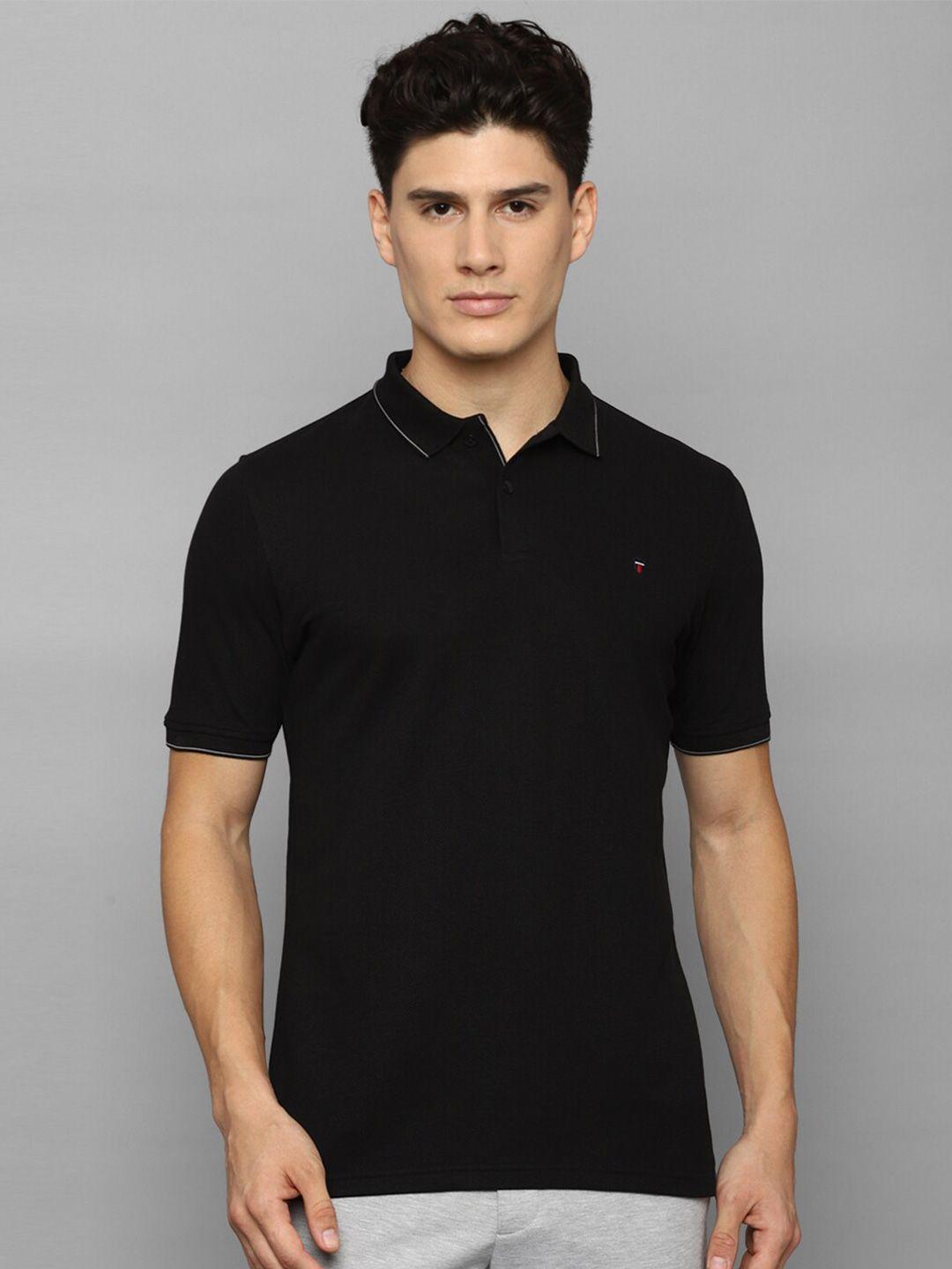 louis philippe sport men black polo collar slim fit t-shirt