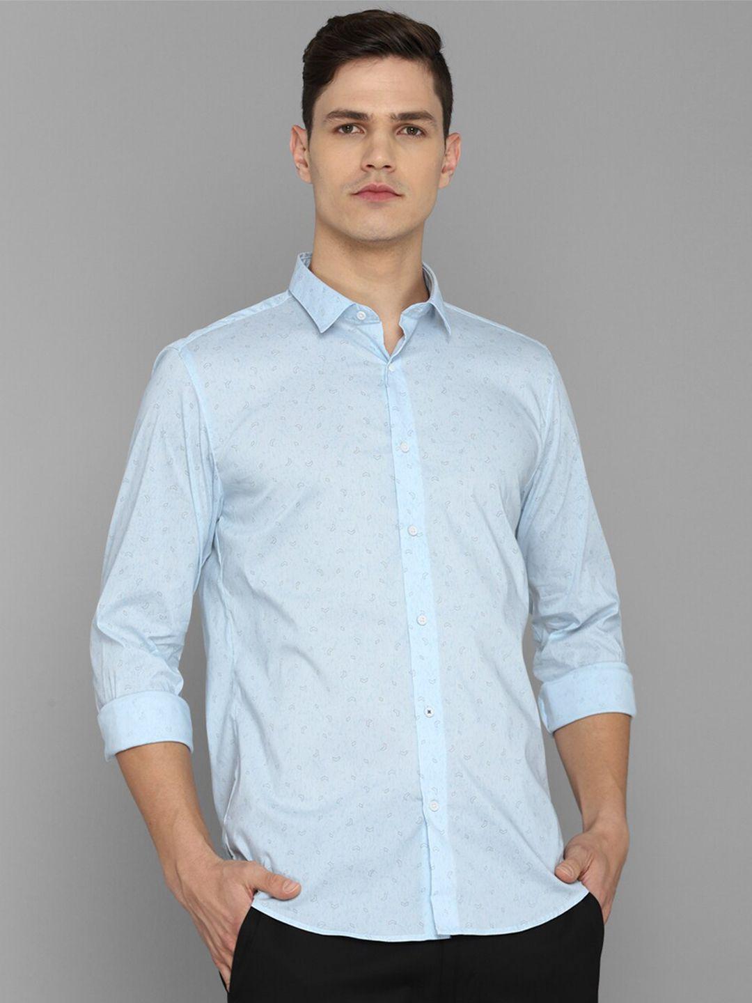 louis philippe sport men blue slim fit printed casual shirt