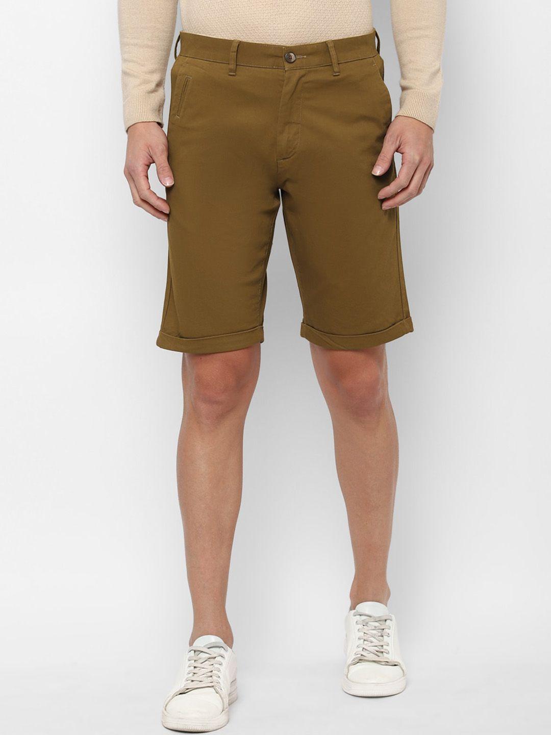 louis philippe sport men brown slim fit shorts