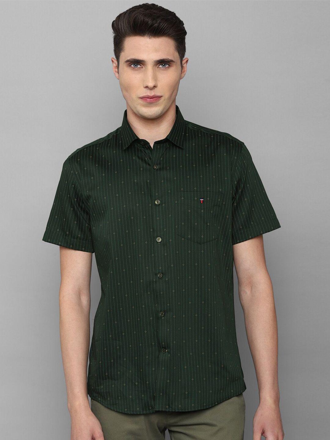 louis philippe sport men green cotton slim fit printed casual shirt