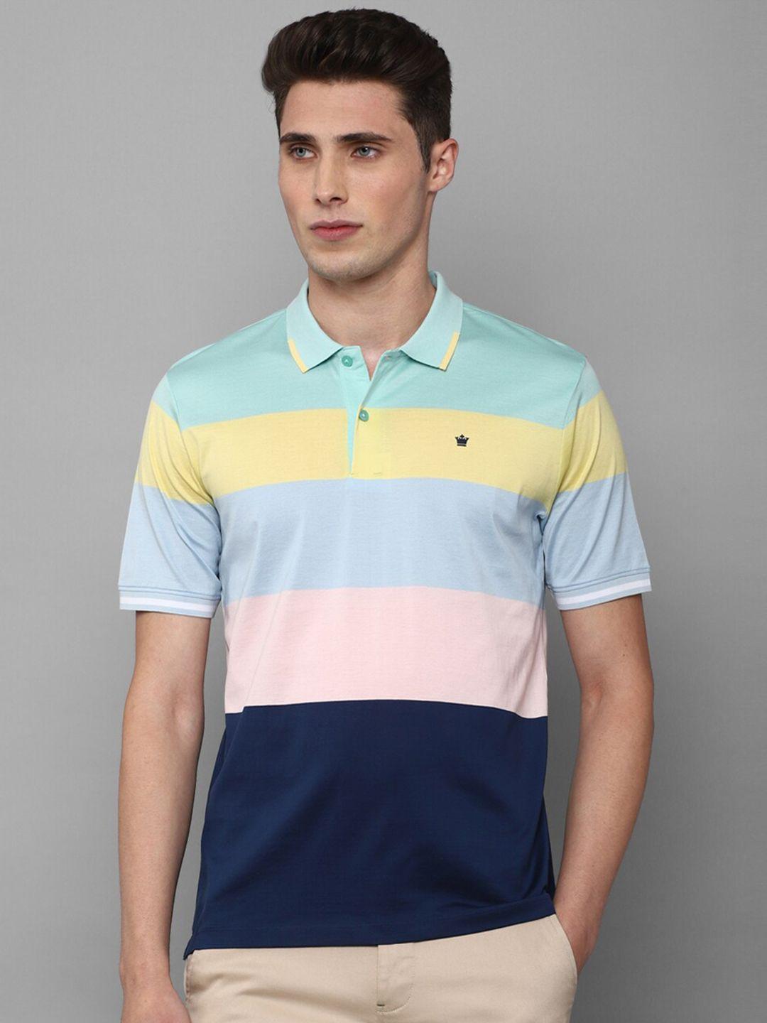 louis philippe sport men multicoloured striped polo collar t-shirt