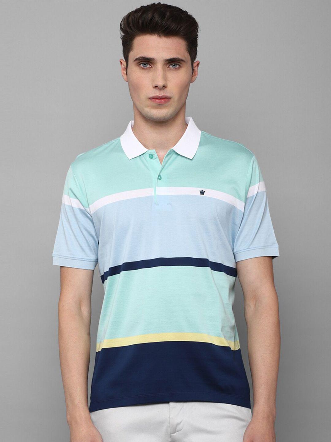 louis philippe sport men multicoloured striped polo collar t-shirt