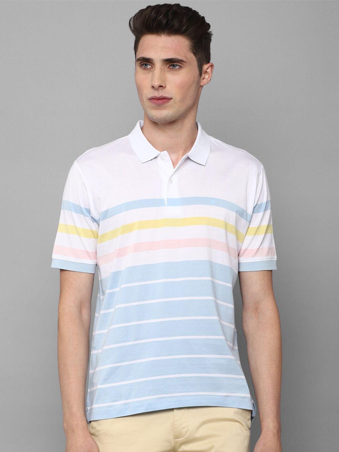 louis philippe sport men multicoloured striped polo collar t-shirt