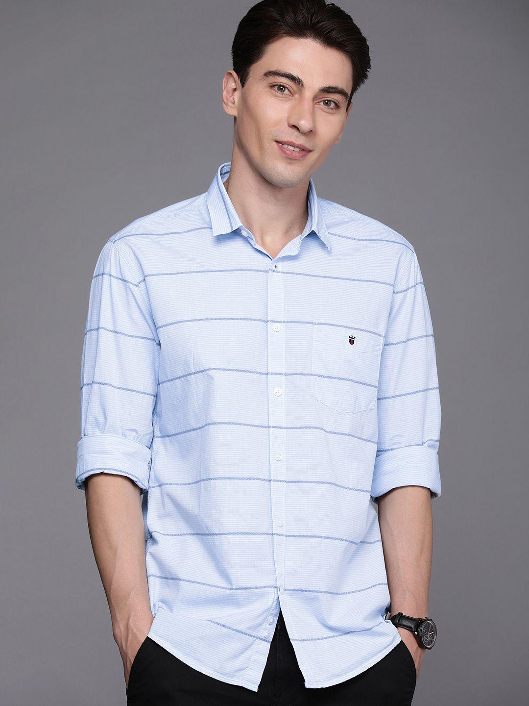 louis philippe sport men slim fit striped pure cotton casual shirt