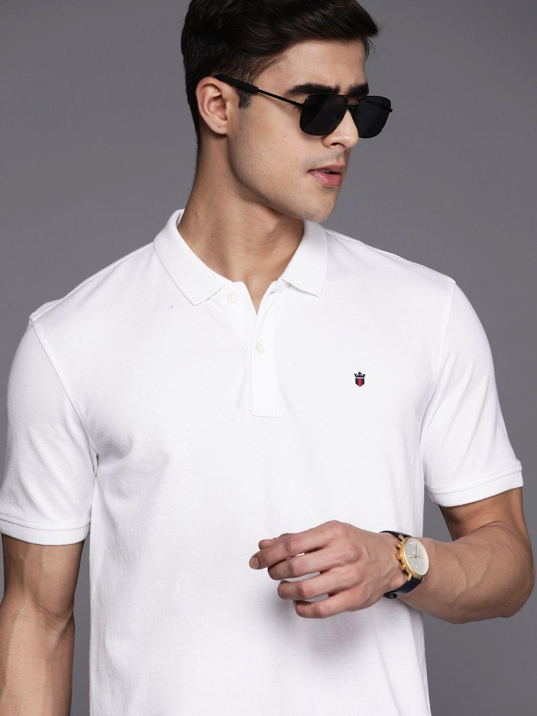 louis philippe sport men solid polo collar t-shirt