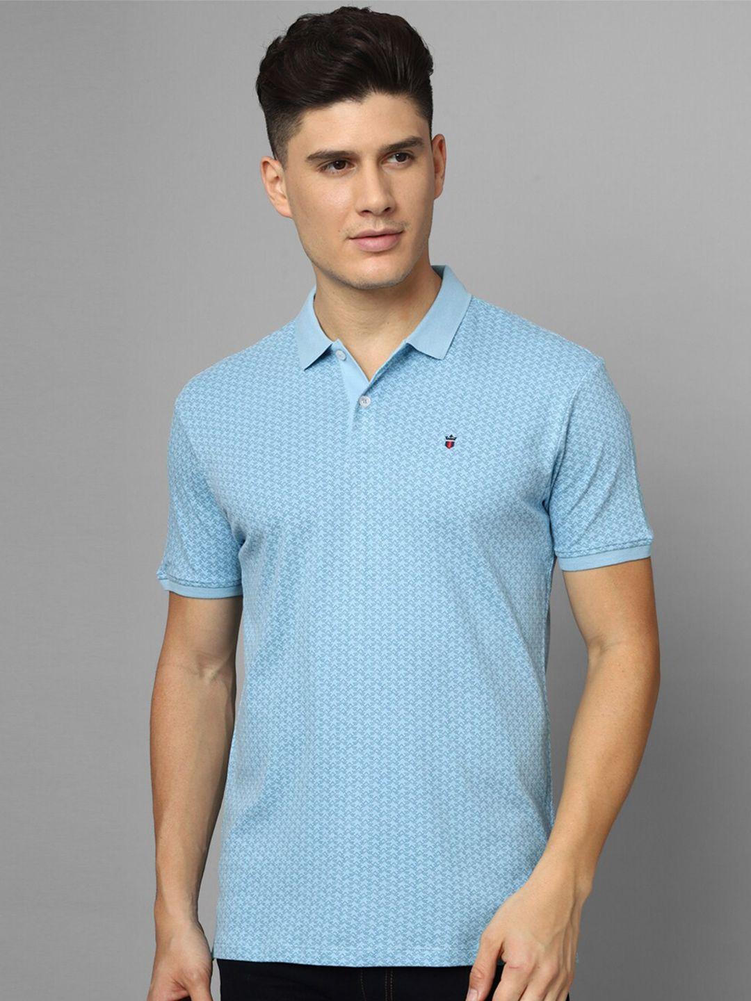 louis philippe sport micro and ditsy printed polo collar slim fit t-shirt