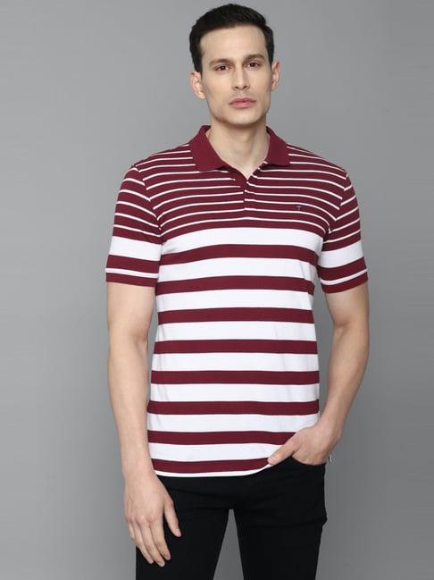 louis philippe sport multi cotton slim fit striped polo t-shirt