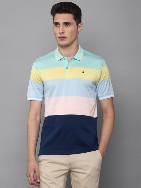 louis philippe sport multicolored cotton regular fit colour block polo t-shirt
