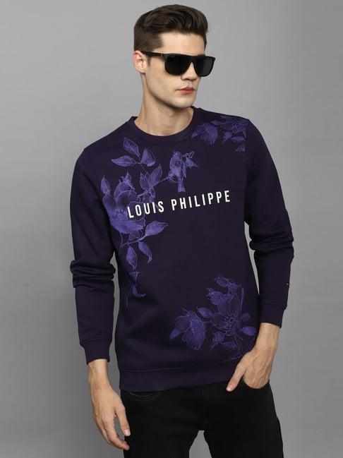 louis philippe sport navy regular fit printed sweatshirt