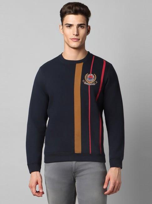 louis philippe sport navy regular fit printed sweatshirt