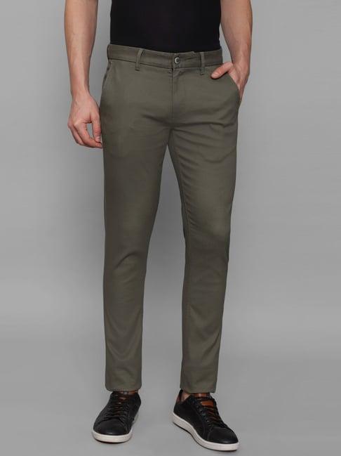 louis philippe sport olive slim fit trousers
