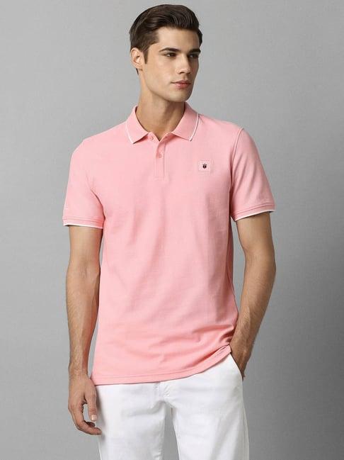 louis philippe sport pink cotton slim fit polo t-shirt