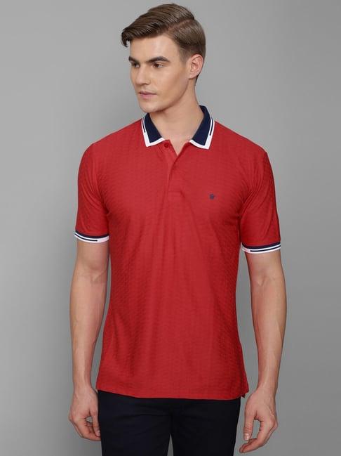 louis philippe sport red cotton regular fit polo t-shirt