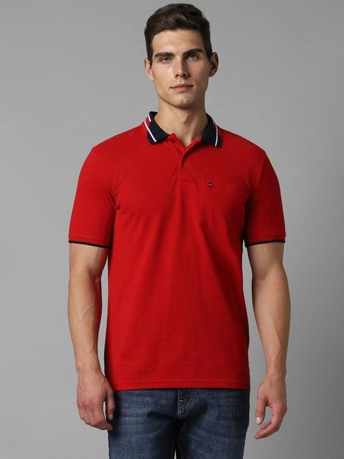 louis philippe sport red slim fit polo t-shirt