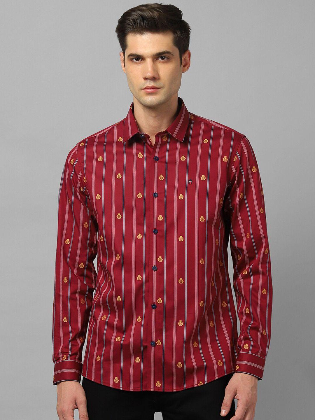 louis philippe sport vertical striped pure cotton casual shirt