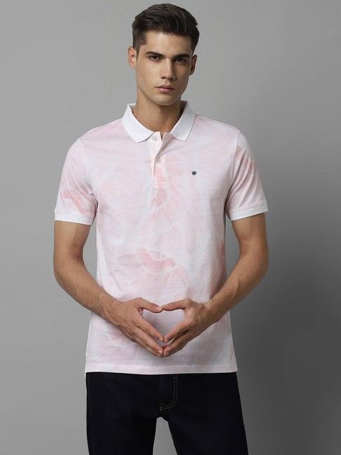 louis philippe sport white cotton regular fit printed polo t-shirt