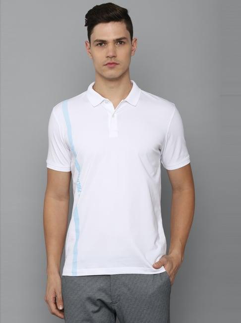 louis philippe sport white slim fit polo t-shirt