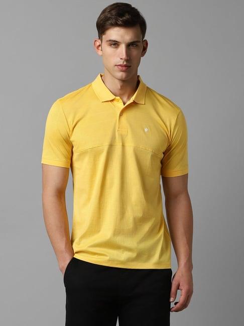 louis philippe sport yellow cotton regular fit polo t-shirt