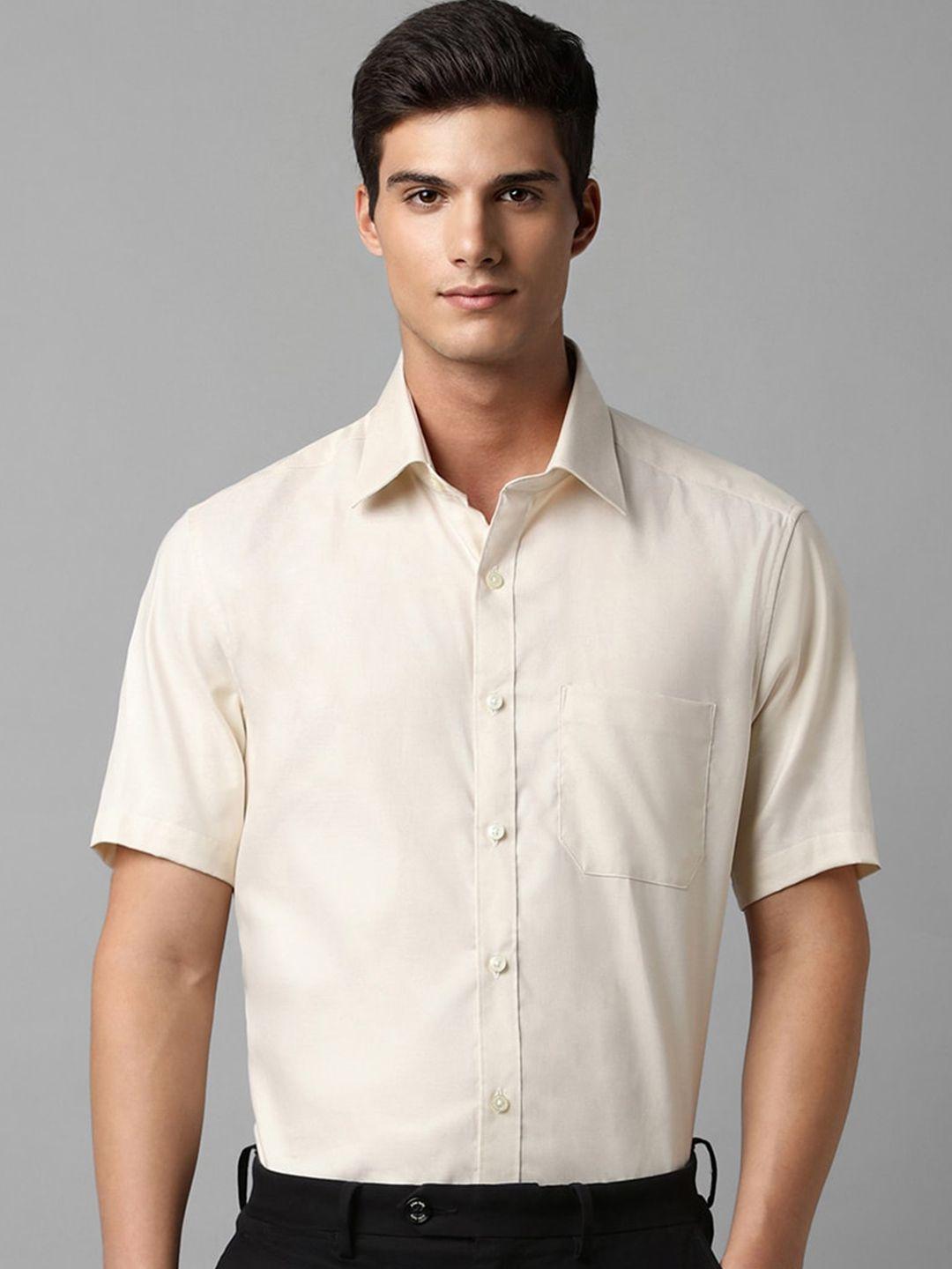 louis philippe spread collar regular fit opaque cotton formal shirt