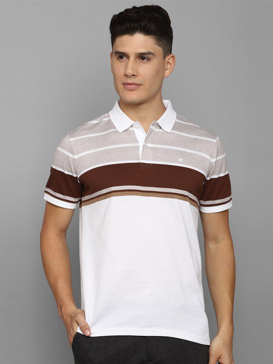 louis philippe striped polo collar pure cotton t-shirt