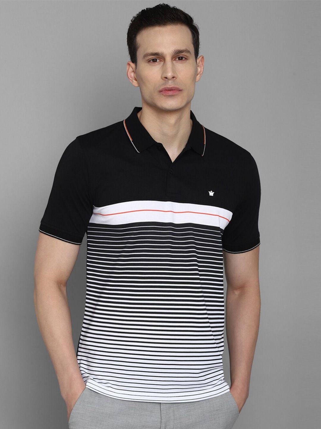 louis philippe striped polo collar pure cotton t-shirt