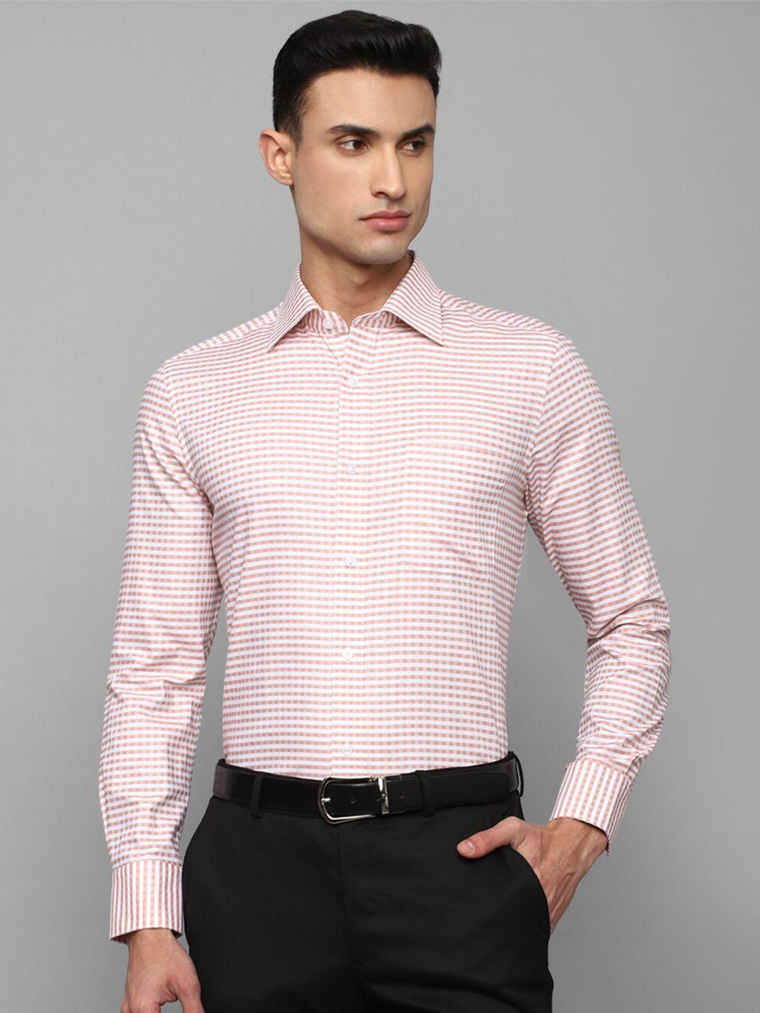 louis philippe striped pure cotton regular fit formal shirt