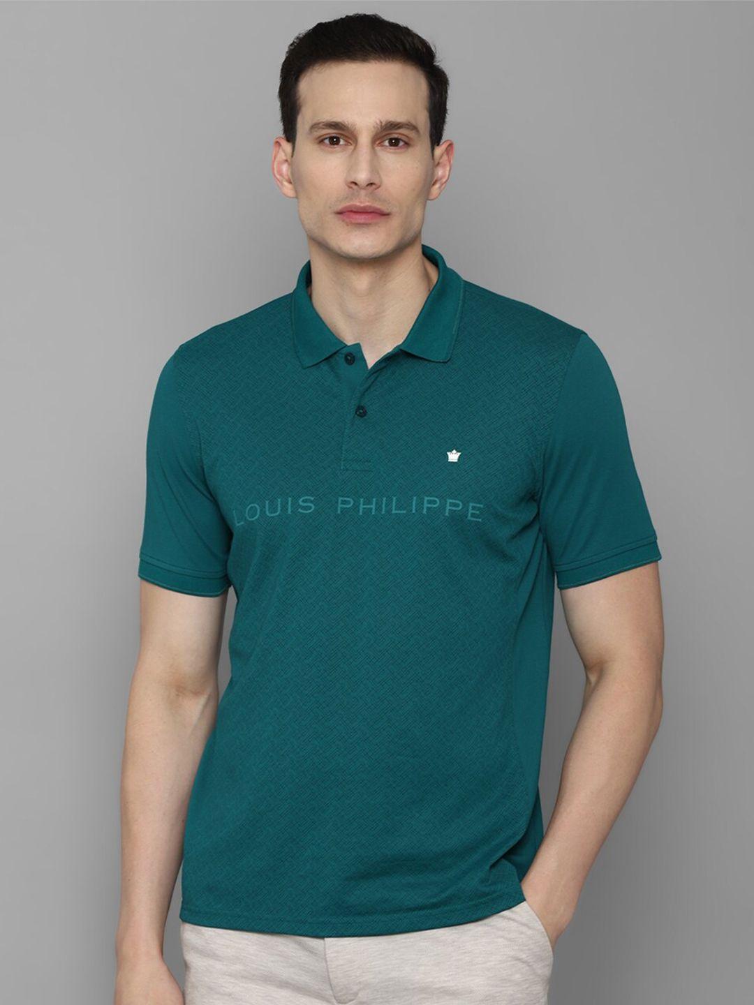 louis philippe typography printed polo collar t-shirt